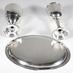 Tiffany & Co. Sterling Silver Commemorative Plate and Two Trophy Cups