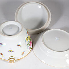 KPM Hand Painted Floral Porcelain Covered Tureen and Underplate, 19th Century