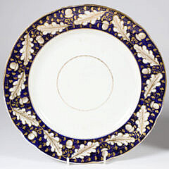 Pair of Continental Cobalt and Acorn Dinner Plates, circa 1840