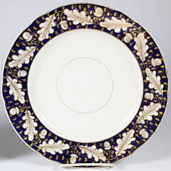 Pair of Continental Cobalt and Acorn Dinner Plates, circa 1840