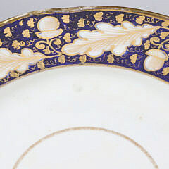 Pair of Continental Cobalt and Acorn Dinner Plates, circa 1840