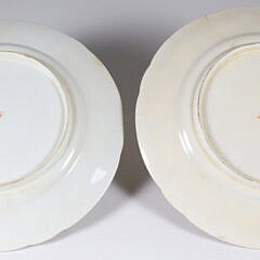 Pair of Continental Cobalt and Acorn Dinner Plates, circa 1840