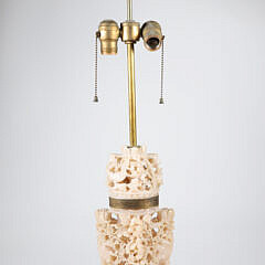 Antique Chinese Carved Soapstone Lamp