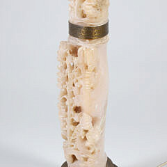 Antique Chinese Carved Soapstone Lamp