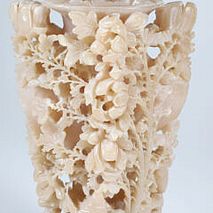 Antique Chinese Carved Soapstone Lamp