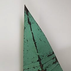 Vintage Green Painted, “Patinized” Sheet Metal Architectural Star