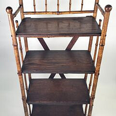 Antique English Bamboo Four-Tier Etagere Bookshelf, 19th century