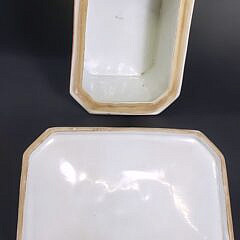 Vintage Nautical Decorated Porcelain Platter and Covered Biscuit Jar