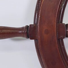 Vintage Mahogany and Chrome Six Spoke Ships Wheel