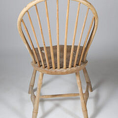 Rare Nantucket Nine Spindle Bow Back Windsor Side Chair, Stamped “BB”, circa 1817