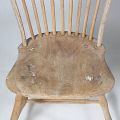 Rare Nantucket Nine Spindle Bow Back Windsor Side Chair, Stamped “BB”, circa 1817