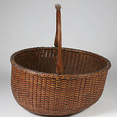 Antique Round Swing Handle Nantucket Basket