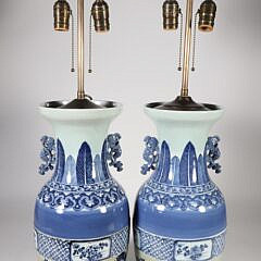 Pair of Canton Chinese Porcelain Vases
