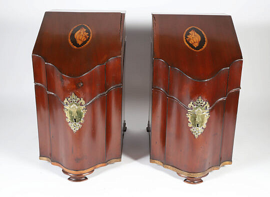 Pair of Mahogany Knife Boxes, 19th Century