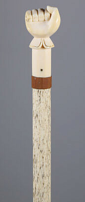 Whaler Made Clenched Fist Walking Stick, circa 1860