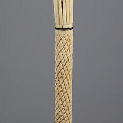 Whaler Made Reeded Grip Walking Stick, circa 1860