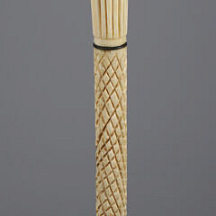 Whaler Made Reeded Grip Walking Stick, circa 1860