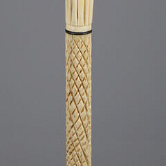 Whaler Made Reeded Grip Walking Stick, circa 1860