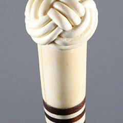 Whaler Made Turk’s Knot Walking Stick, circa 1870