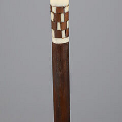Whaler Made Clenched Fist Walking Stick, Mid-19th Century