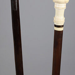 Two Whaler Made Walking Sticks, mid 19th Century