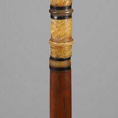 Unique Whaler Made Carved Horn Right Whale Cane, circa 1850-1860