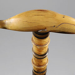 Unique Whaler Made Carved Horn Right Whale Cane, circa 1850-1860
