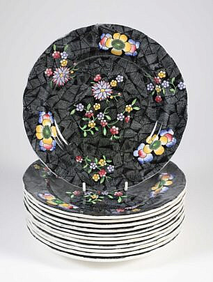 Set of 12 Copeland Spode Floral Luncheon Plates 19th Century