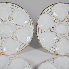 Set of Four Antique Gold Gilt Oyster Plates