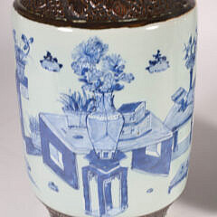 Pair of Chinese Blue and White Porcelain Vases Mounted as Lamps