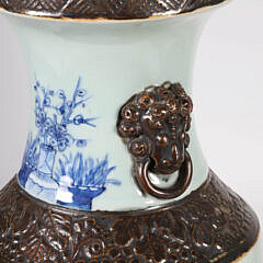 Pair of Chinese Blue and White Porcelain Vases Mounted as Lamps