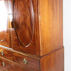 George III Mahogany Linen Press, 19th Century