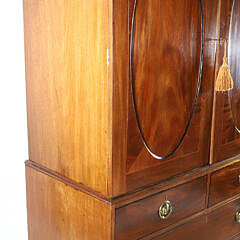 George III Mahogany Linen Press, 19th Century