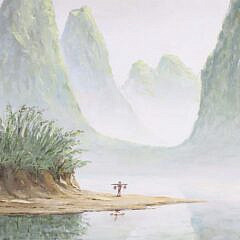G. S. Hill (Americana b. 1944) Oil on Linen “Li River I China”