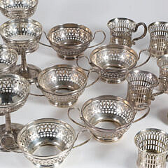 Collection of 29 Sterling Silver Reticulated Cordials Desserts and Champagne Apertifs