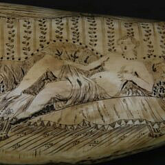 Fine Scrimshaw Whale Tooth “Ship Romeo”, 19th Century