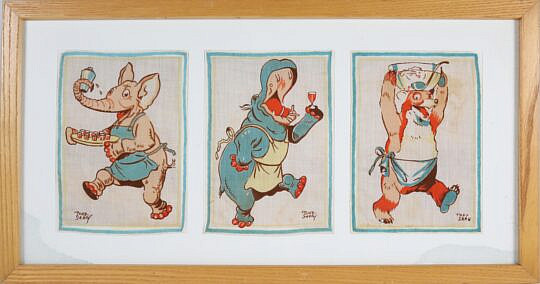 10-4901 Framed Tony Sarg Cocktail Napkins A_IMG_9791