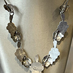 Vintage Mexican 925 Sterling Silver Grape and Leaf Necklace