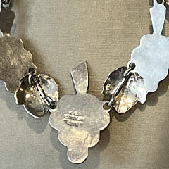 Vintage Mexican 925 Sterling Silver Grape and Leaf Necklace