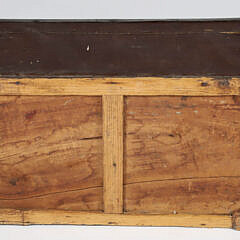 Leather Wrapped Floral Painted Chinese Export Camphorwood Trunk, 19th Century