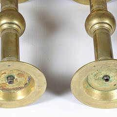 Pair of Antique Persian Engraved Brass Candlesticks, Dated 1914