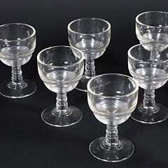 Set of Twelve Vintage Pressed Glass Cordials