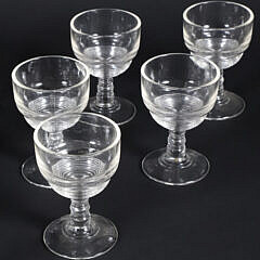 Set of Twelve Vintage Pressed Glass Cordials