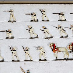 Vintage Boxed Set of Military Lead Figures, Horse and Carriage