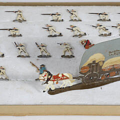 Vintage Boxed Set of Military Lead Figures, Horse and Carriage