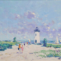 106-1827 Nicholaas Van Der Plas Oil Approaching the Lighthouse B_IMG_9773