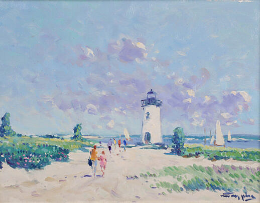 106-1827 Nicholaas Van Der Plas Oil Approaching the Lighthouse B_IMG_9773