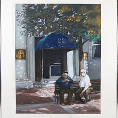 David Shall Pastel on Paper "Conversation"