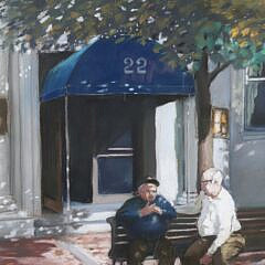 David Sholl Pastel on Paper Titled “Conversation”, circa 1984