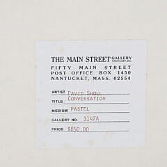 David Sholl Pastel on Paper Titled “Conversation”, circa 1984